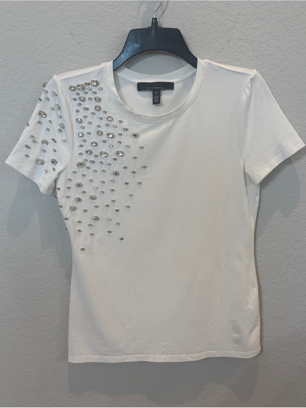 White House Black Market Rhinestone Embellished Statement Tee